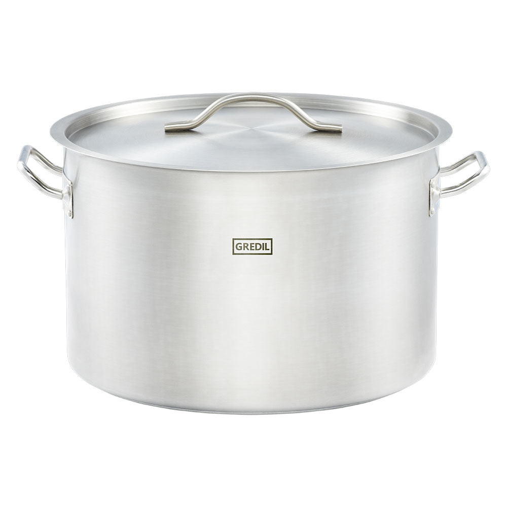 Gredil Suppentopf (mit Deckel), Edelstahl, Serie: ECO, Inhalt: 57,3L, Durchmesser: 450mm, Höhe: 360mm