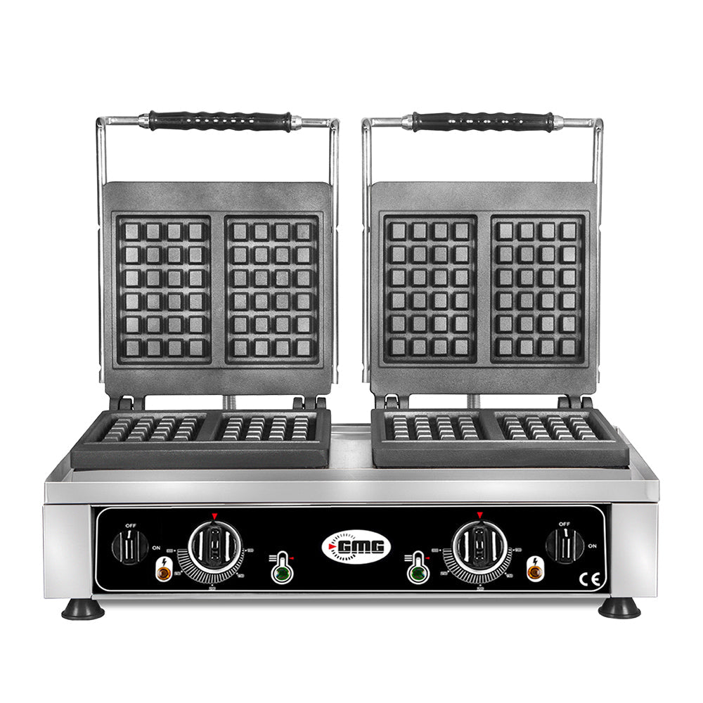 GMG Waffeleisen "Brüsseler Waffelform", Edelstahl und Gusseisen, Silber und Schwarz, 4,4kW, 230V, 580x440x320mm (KGW5530WE)