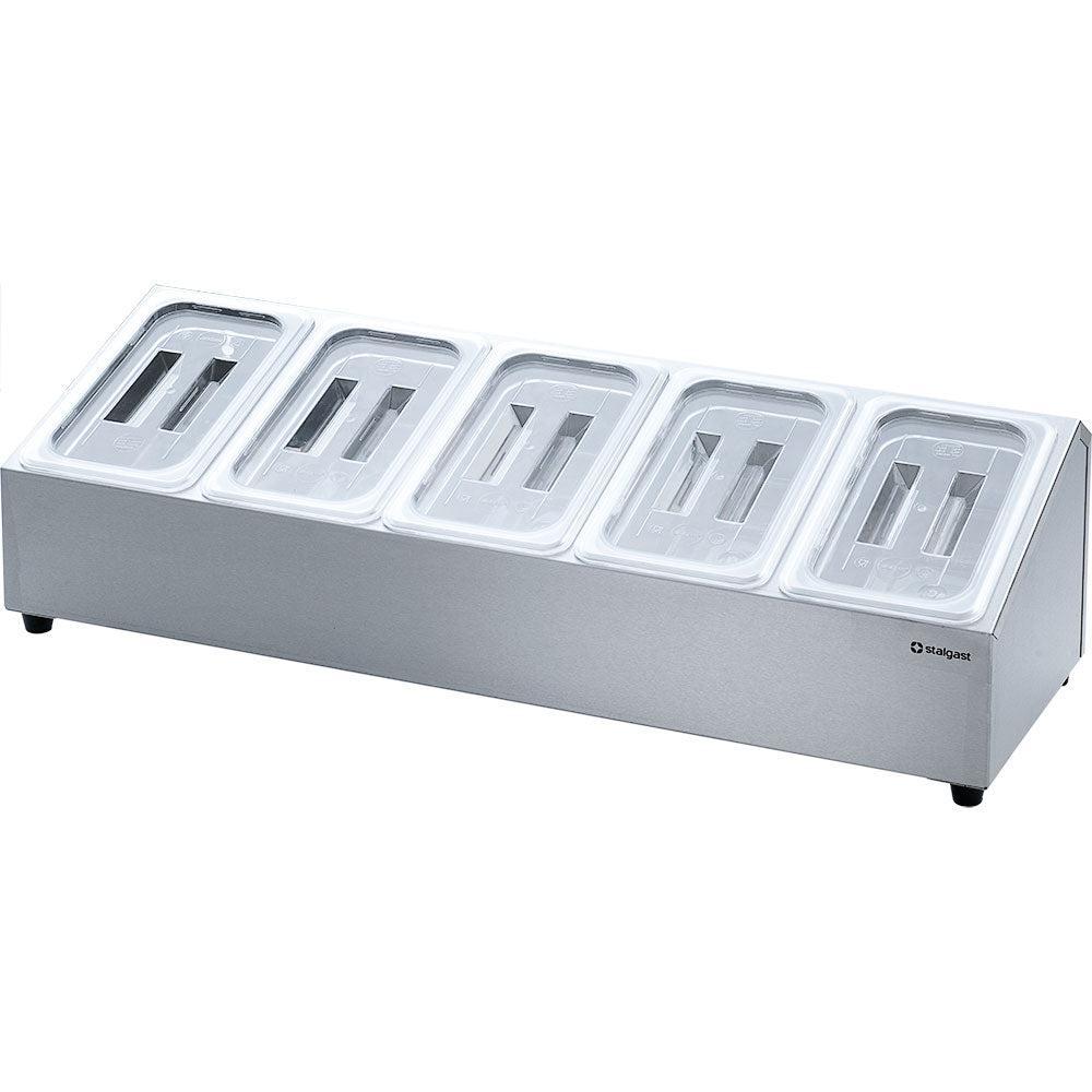 Stalgast Ständer für GN-Behälter (Für 5xGN 1/4-150mm), Edelstahl, Silber, 840x300x240mm