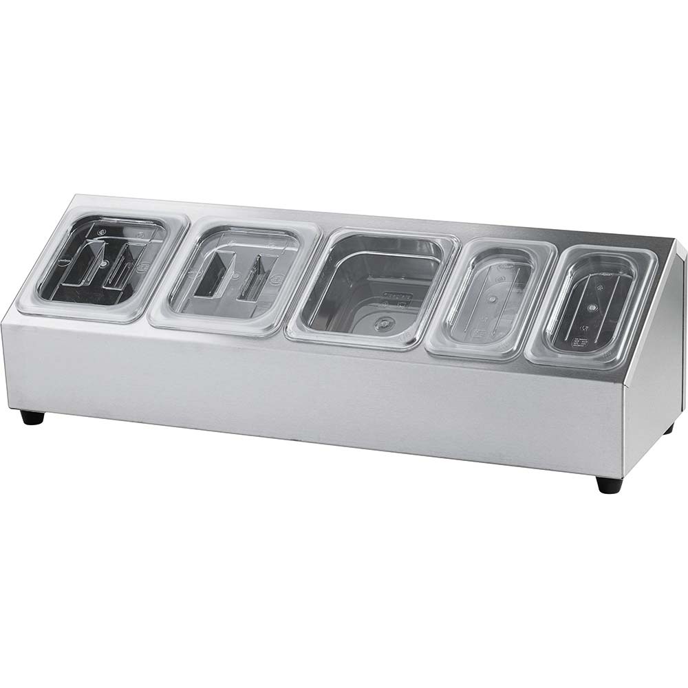 Stalgast Ständer für GN-Behälter (Für 3xGN 1/6-150mm und 2xGN 1/9-150mm), Edelstahl, Silber, 730x230x230mm