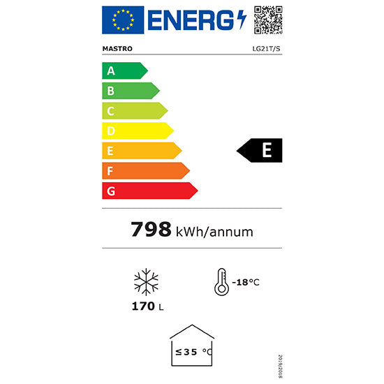 Mastro Tiefkühltruhe (mit Glas-Schiebedeckeln), Stahl, Metall und Glas, Weiß, 0,100kW, 230V, 208L, 763x653x879mm