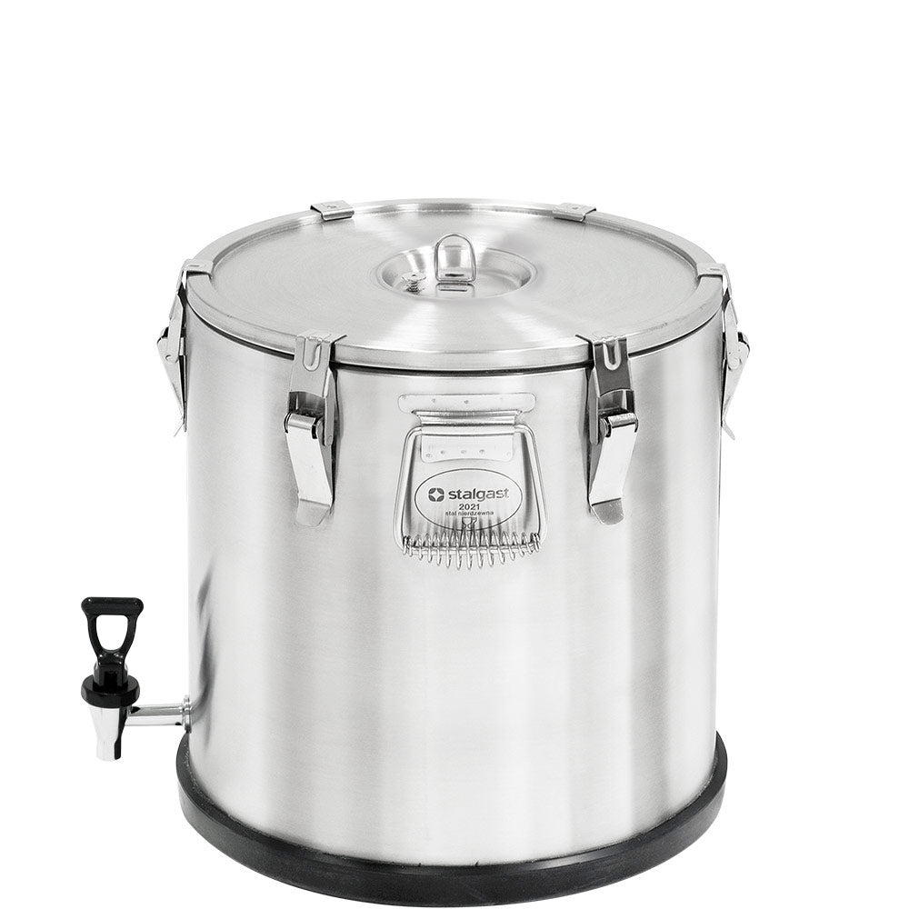 Stalgast Thermobehälter (inkl. Ablasshahn), Edelstahl, Inhalt: 25L, Durchmesser: 330mm, Höhe: 440mm