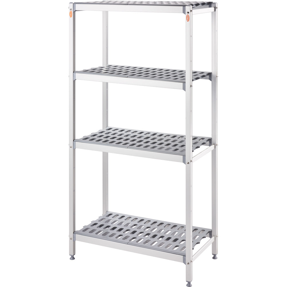 Stalgast Lagerregal, Aluminium, Grau, Tragkraft pro Boden: 120kg, 1510x460x1680mm