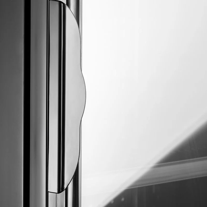 230L Getränkekühlschrank (Flaschenkühlschrank) mit Glastür. Abschließbar. Komplett schwarz. Freistehender Getränkekühlschrank.