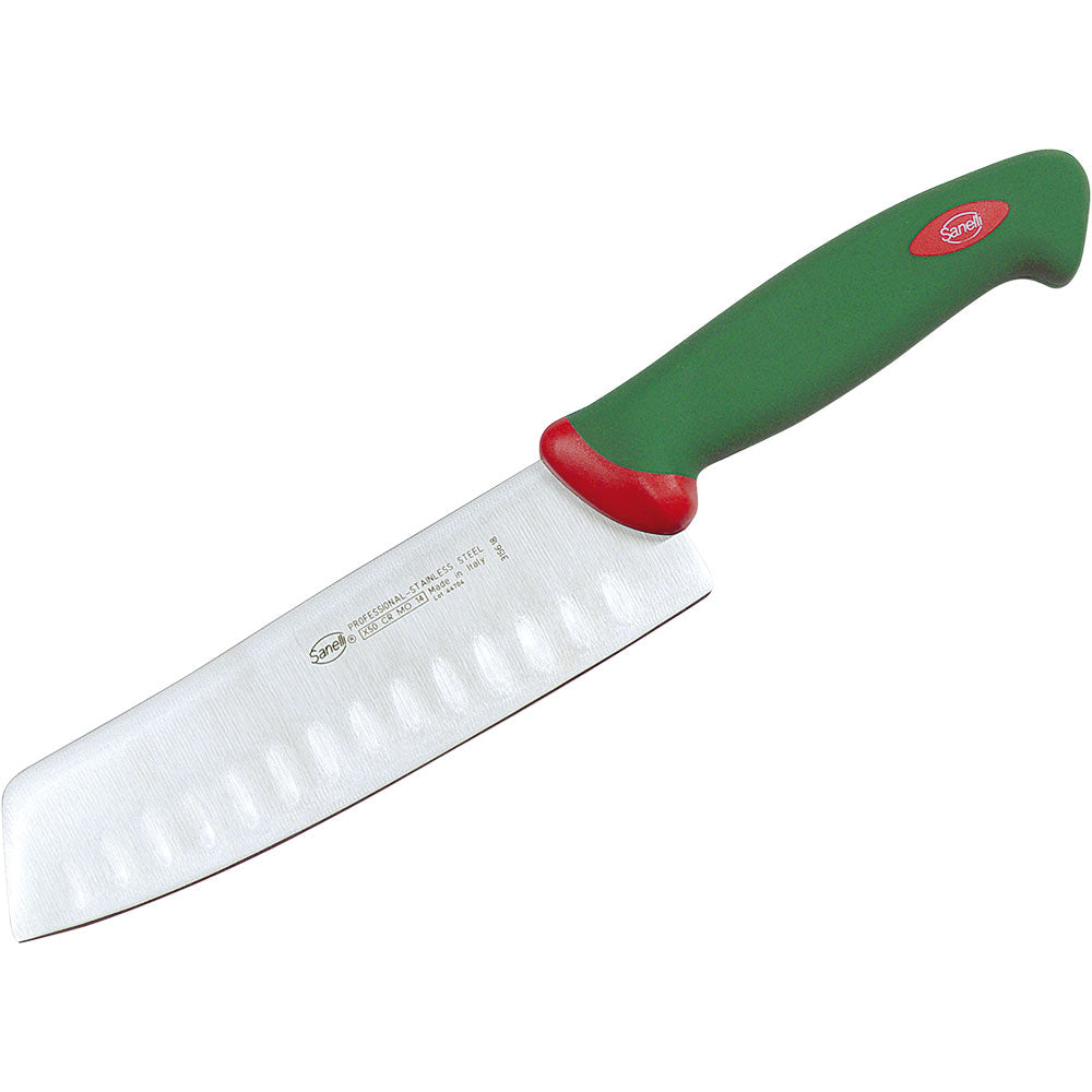 Sanelli Japanisches Messer, Edelstahl, Grün, Ergonomischer Griff, Klingenlänge: 180mm