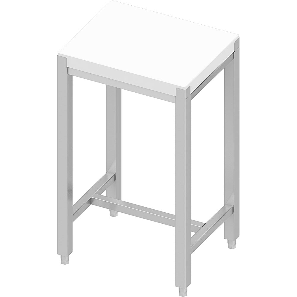 Stalgast Hackblock (mit Untergestell), Edelstahl und Polyethylen, Silber und Weiß, 500x860x400mm