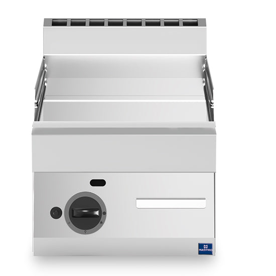 Mastro Gas-Grillplatte (als Tischmodell, gerillt), Edelstahl, Silber, 5,7kW, 400x650x300mm