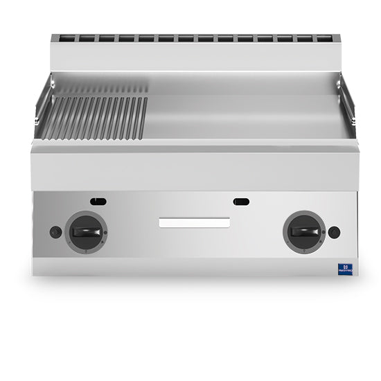 Mastro Gas-Grillplatte, Tischmodell, 1/3 gerillt und 2/3 glatt