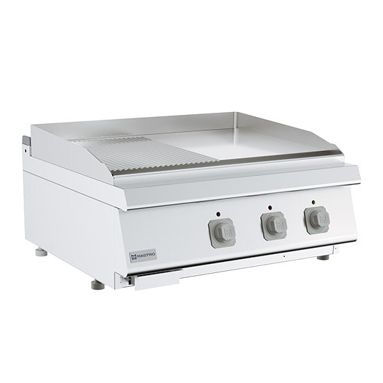 Mastro Elektro-Grillplatte, Tischmodell, 1/2 glatte und 1/2 gerillte Platte