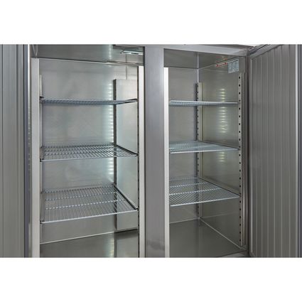 Edelstahl-Kühlschrank 1350L, GN 2/1, R290, 1480x830x1960mm, Umluftkühlung