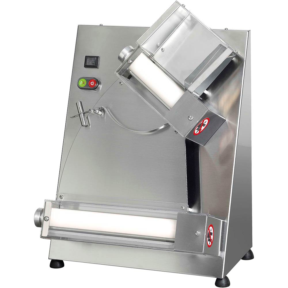 Stalgast Teigausrollmaschine (Für Pizzen mit einem Durchmesser 140-300mm), Edelstahl, Silber, 0,5kW, 230V, 510x490x640mm