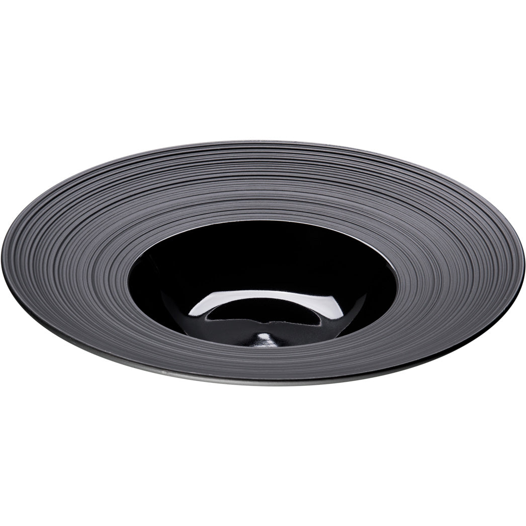 3x Suppenteller, Porzellan, Serie: Gourmet Kontrast, Schwarz, Durchmesser: 265mm