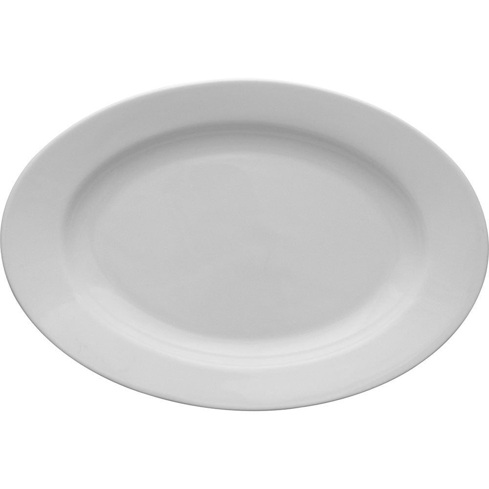 6x Servierplatten, Porzellan, Serie: Kaszub/Hel, Weiß, Oval, 240x160mm