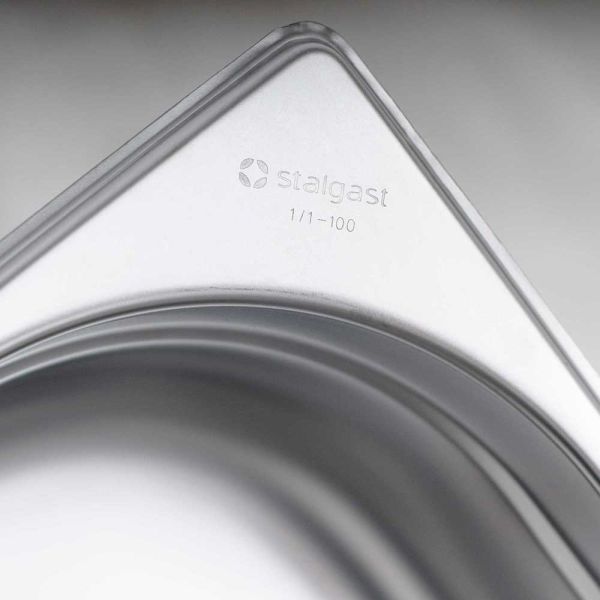 Stalgast GN Behälter (GN1/9-100mm), Edelstahl, Silber, Serie: STANDARD, 17,6x10,8x10cm
