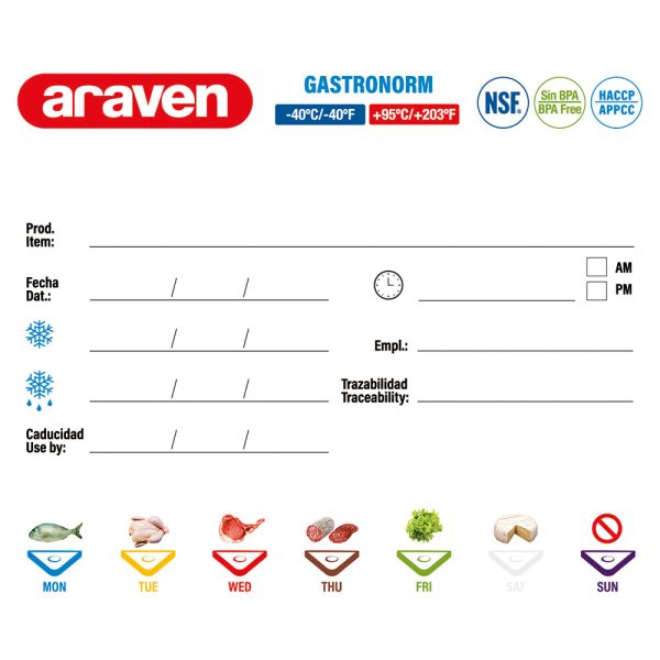 ARAVEN GN-Behälter (GN 1/6-100mm, mit Deckel), Polypropylen, Transparent, 16,2x17,6x10cm