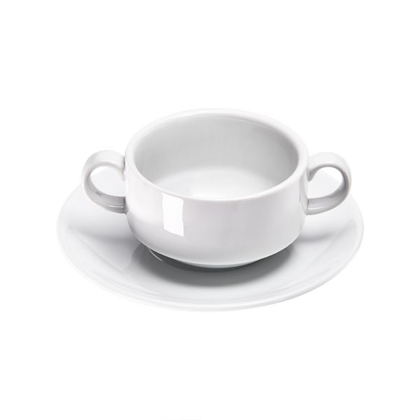 Stalgast 6x Suppentasse, Porzellan, Weiß, Serie: Isabell, Inhalt: 270ml, Durchmesser: 10cm, Höhe: 6cm