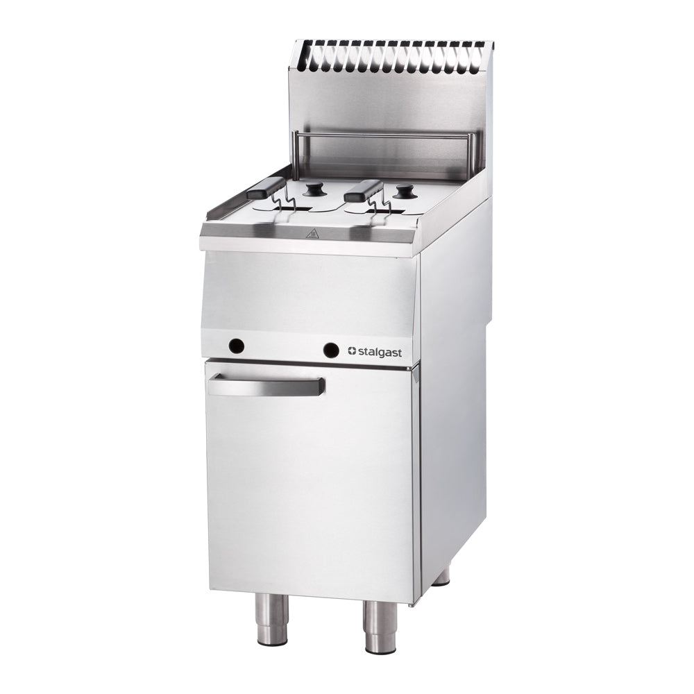 Stalgast Gas Fritteuse (Doppelbecken), Edelstahl, Serie: 700 ND, 12kW, 230V, Inhalt: 2x7L, 400x700x800mm