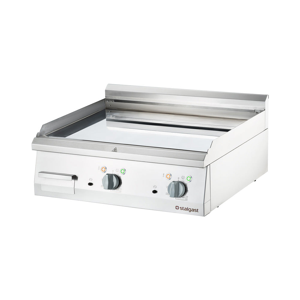 Stalgast Verchromte Elektro-Griddleplatte (Glatte Grillfläche, als Tischgerät), Edelstahl, Serie: 700 ND, 8,1kW, 400V, 800x700x250mm