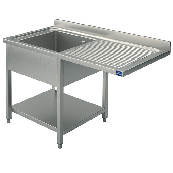 Mastro Spültisch mit Zwischenboden für Einbau-Geschirrspüler, 1 Becken links, 1400x600 mm