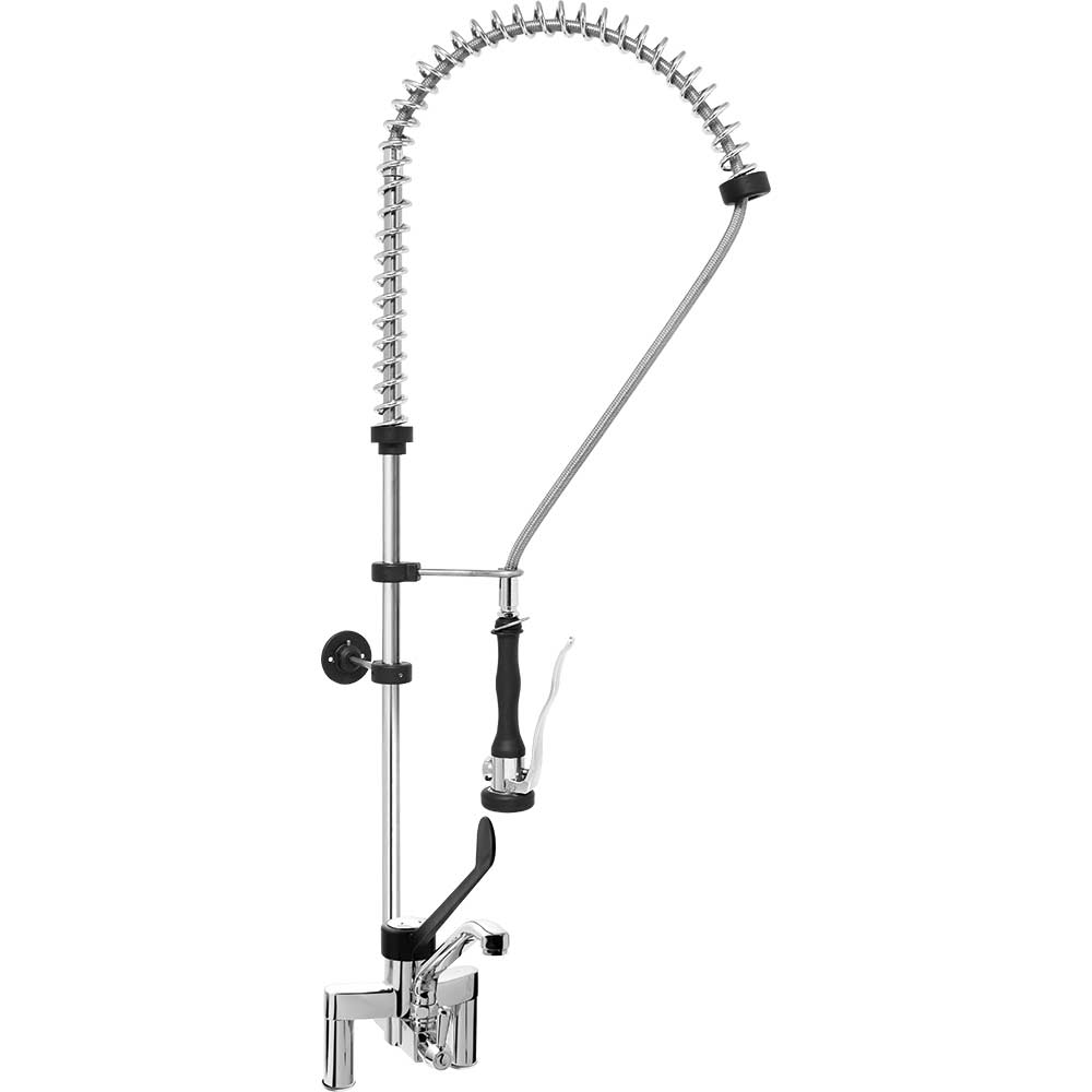 Stalgast Monolith Premium Zweiloch-Geschirrbrause, inkl. Wasserhahn mit Ellenbogenbedienung