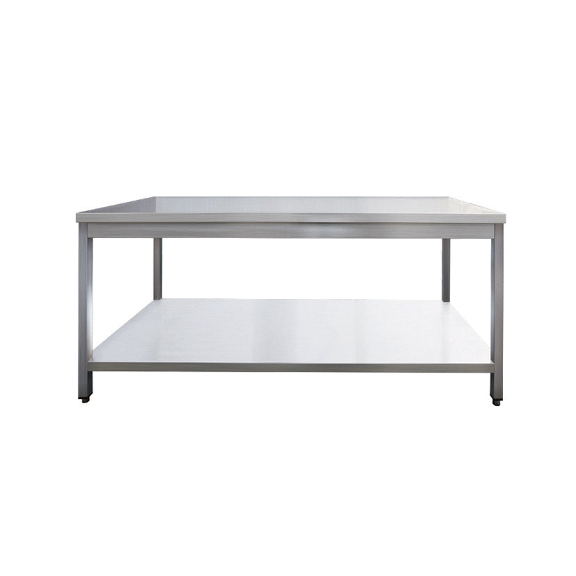Skyrainbow Arbeitstisch (Mit Grundboden), Edelstahl, Silber, 1200x600x850mm
