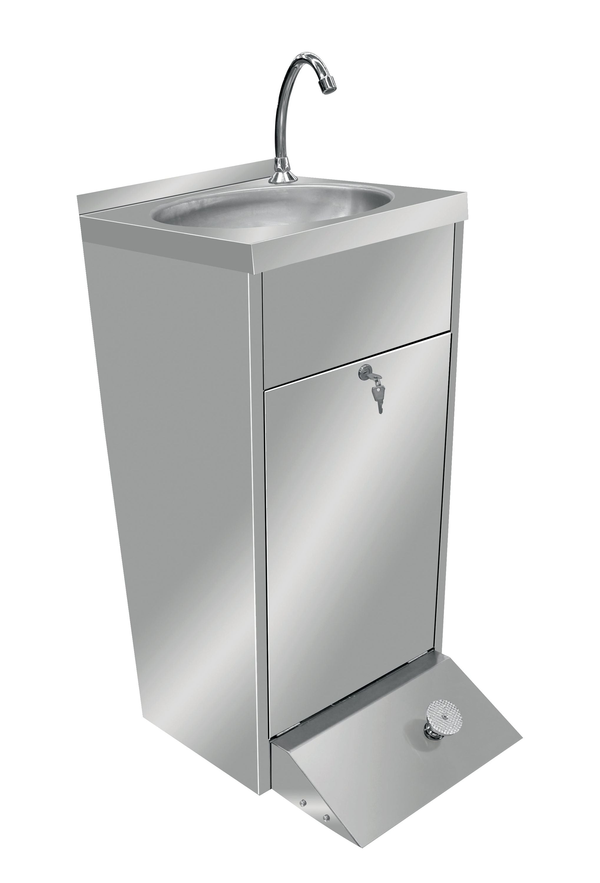 Skyrainbow Handwaschbecken (mit Fusspedal), Edelstahl, 450x552x880mm