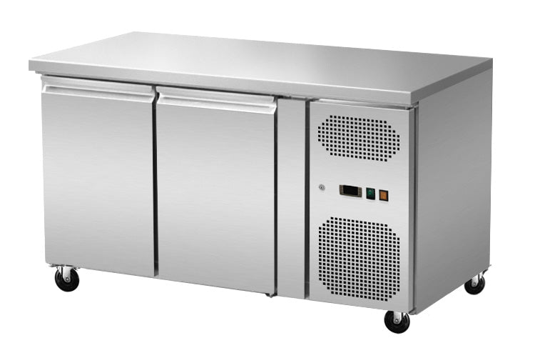 Skyrainbow Kühltisch (2 Türen, Umluft), Edelstahl, Silber, 0,24kW, 230V, 1360x700x860mm