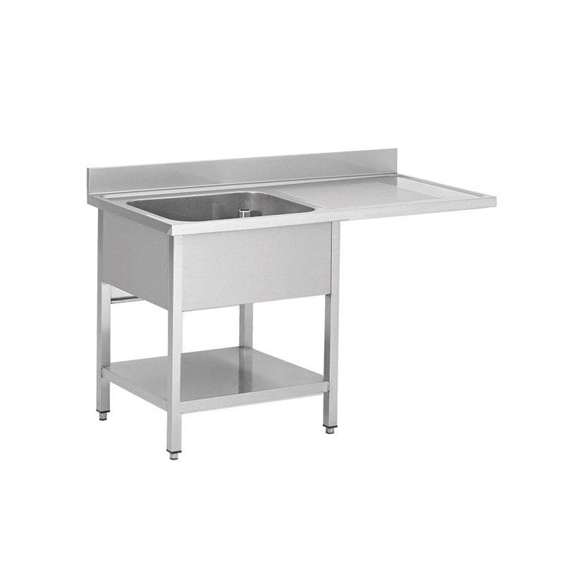 Skyrainbow Spülcenter aus Edelstahl, ein Becken links, 140 x 60