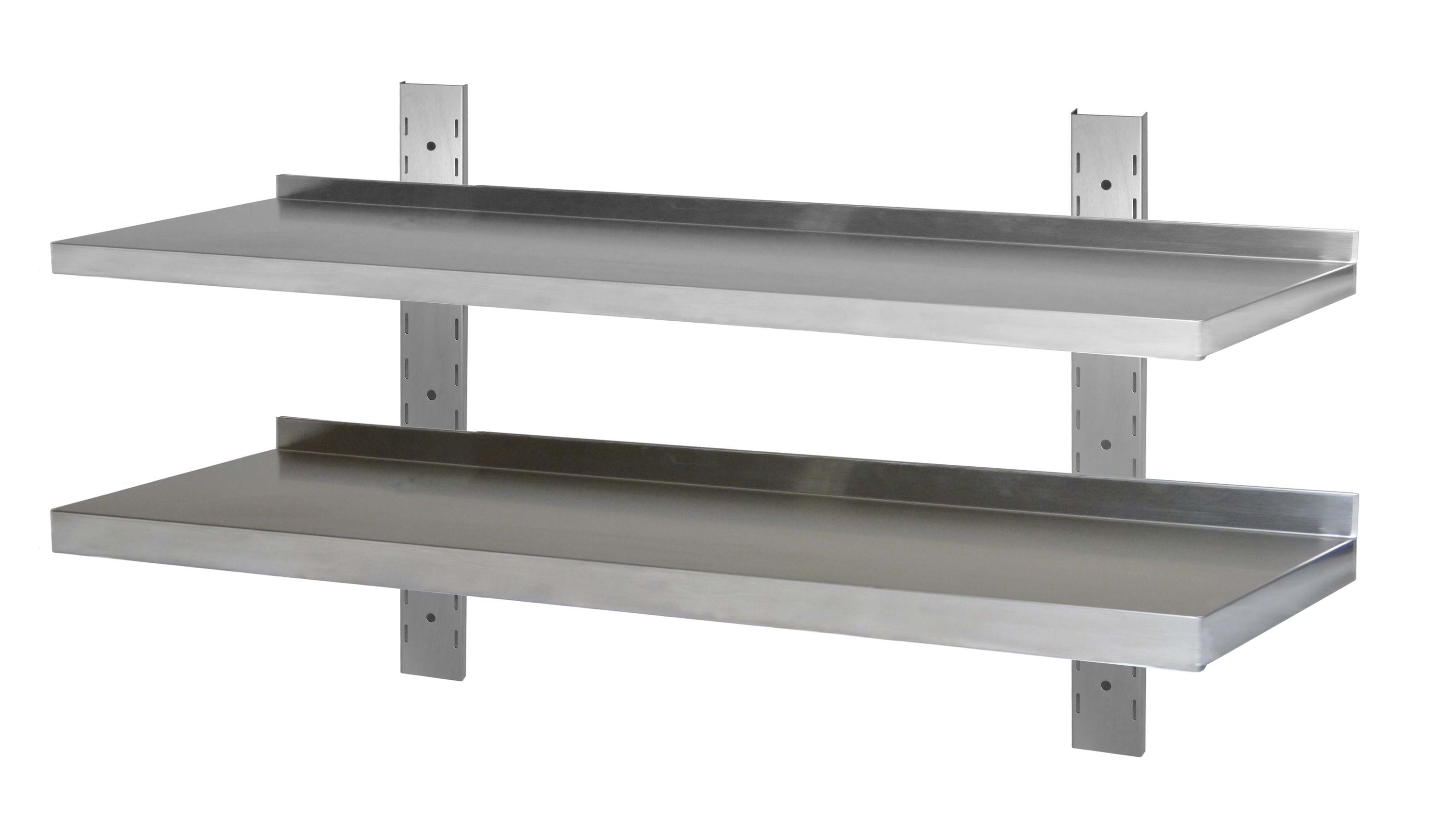 Skyrainbow Wandbord Edelstahl verstärkt, 2 Böden, 170x40