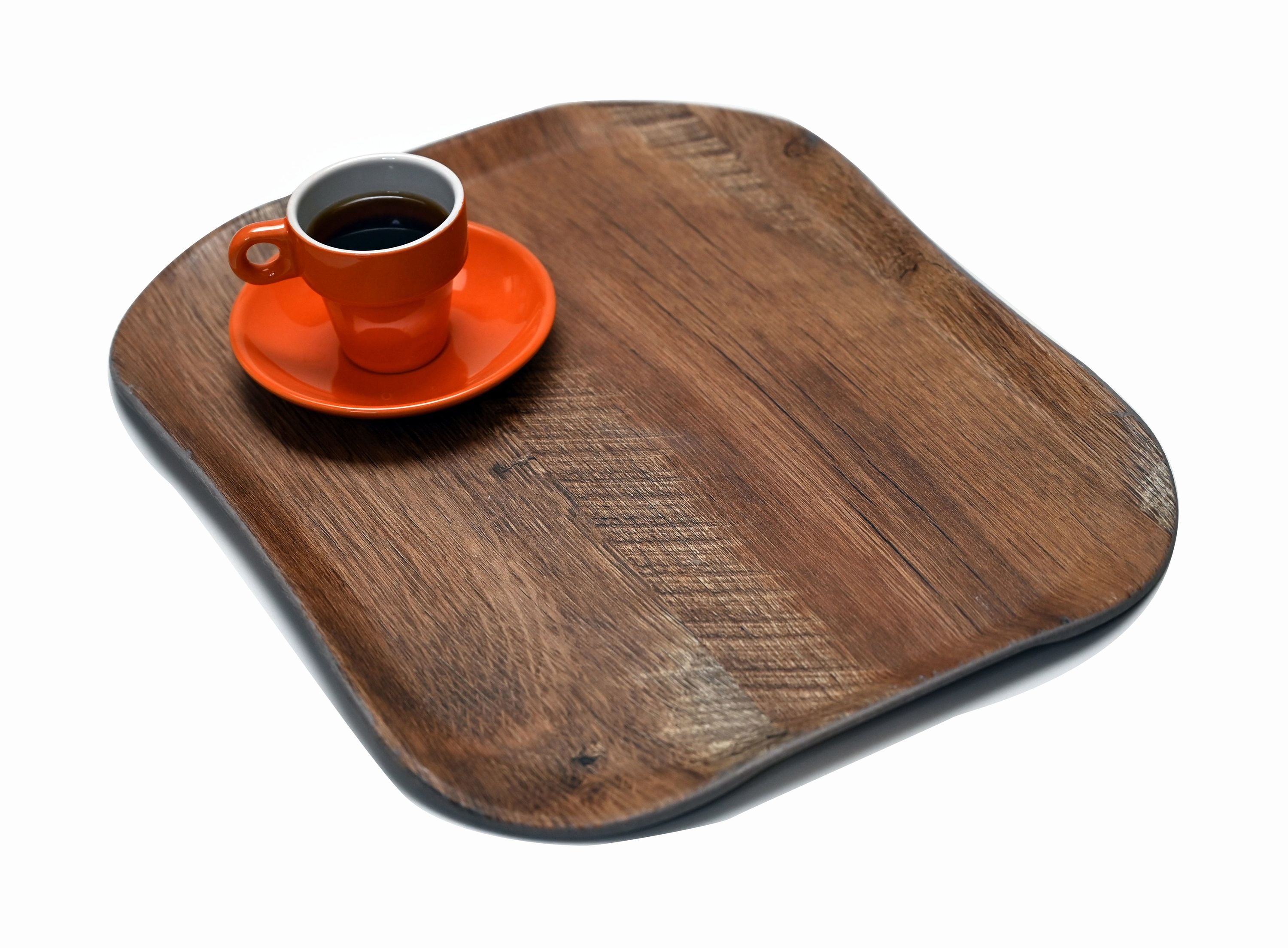 Cambro 12x Tablett (VTC2632TF87), Fiberglas, Holzoptik mit texturierter Oberfläche, 26,5x32,5cm