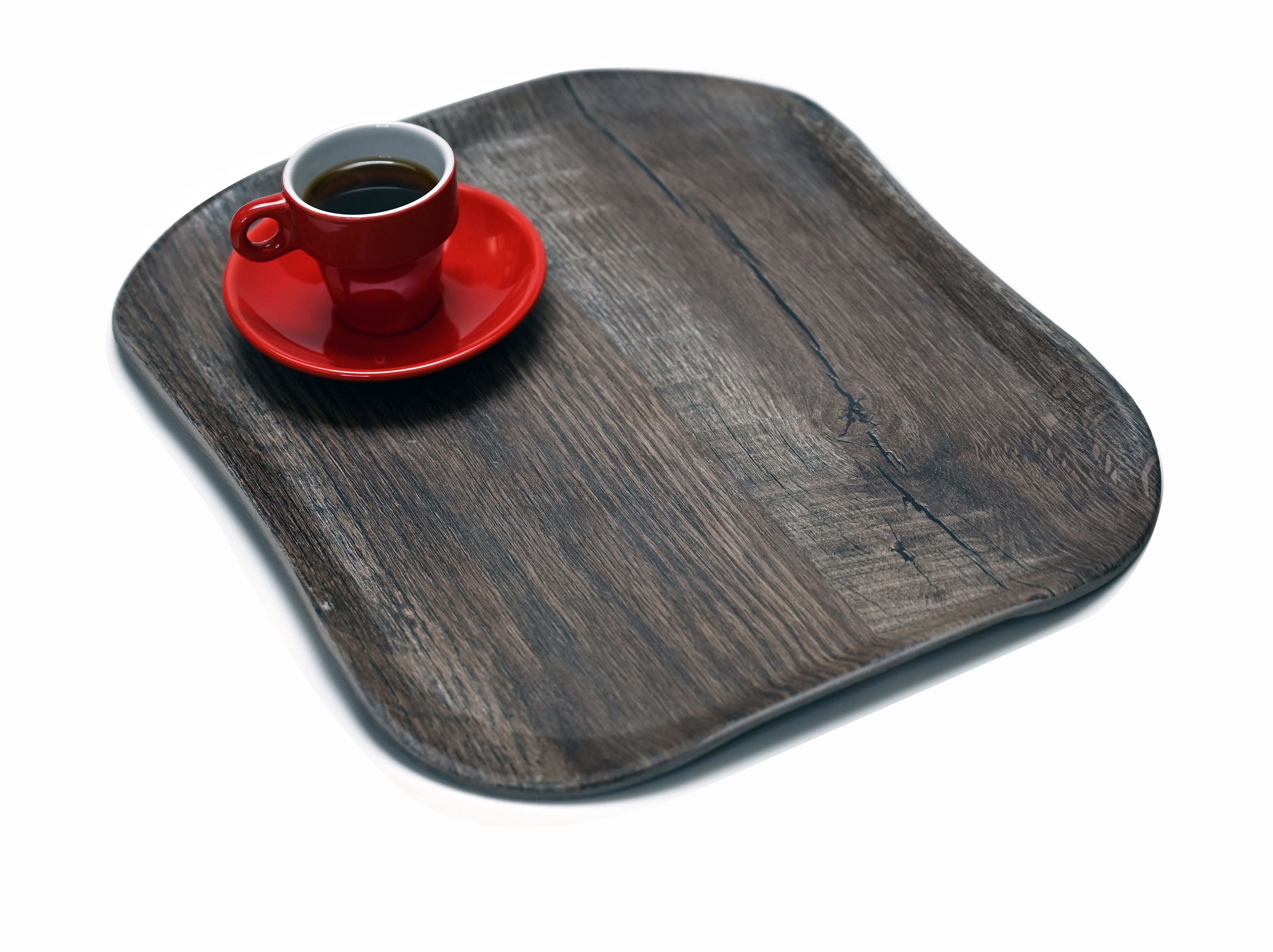 Cambro 12x Tablett (VTC2632TF88), Fiberglas, Holzoptik mit texturierter Oberfläche, 26,5x32,5cm