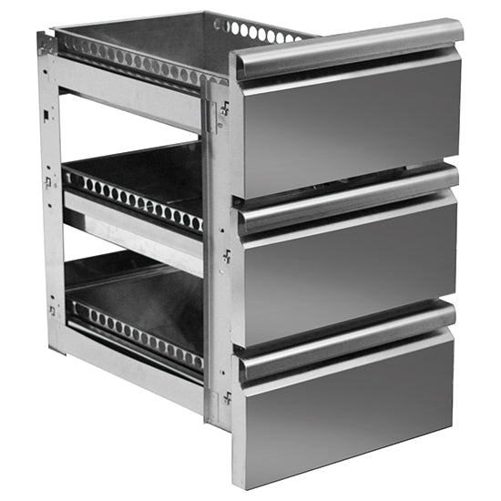 Mastro Schubladenkit 3x 1/3 für Kühltische mit Tiefe 600 mm