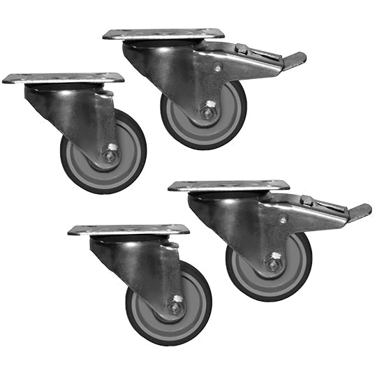 Mastro Räderkit mit Bremse (2+3) für Kühl-/Tiefkühlschränke und -tische