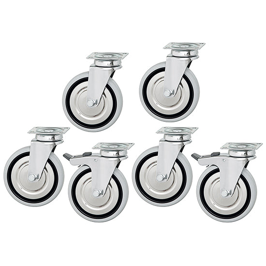 Mastro Räderkit mit und ohne Bremse (2+4) für Kühl-/Tiefkühlunterbauten