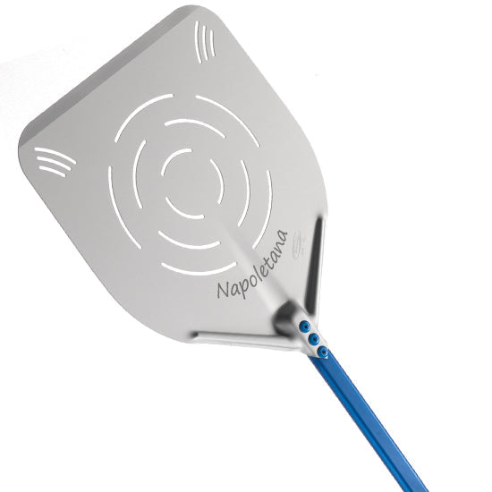 Mastro Pizzaschaufel "Pizza Napoletana" (Durchlöchert), Schaufelgröße: 330x330mm, Länge: 1860mm