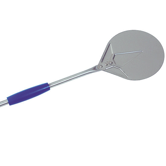 Mastro Pizzaschaufel (Zum Wenden und Herausnehmen), Aluminium, Silber und Blau, Durchmesser: 230mm, Länge:1450mm