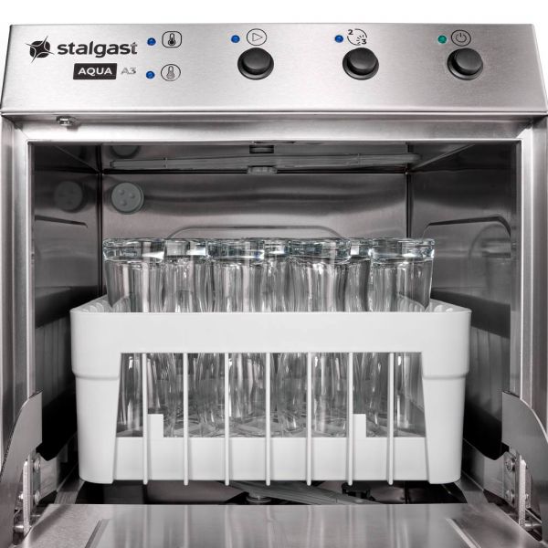Stalgast Gläserspülmaschine "AQUA" (mit Klarspülmittelpumpe), Edelstahl, Silber, 2,77kW, 230V, 465x565x720mm