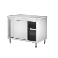 Vaiotec Arbeitsschrank "EASYLINE 600" (mit 2 Schiebetüren), Edelstahl, Silber, 2000x600x850mm