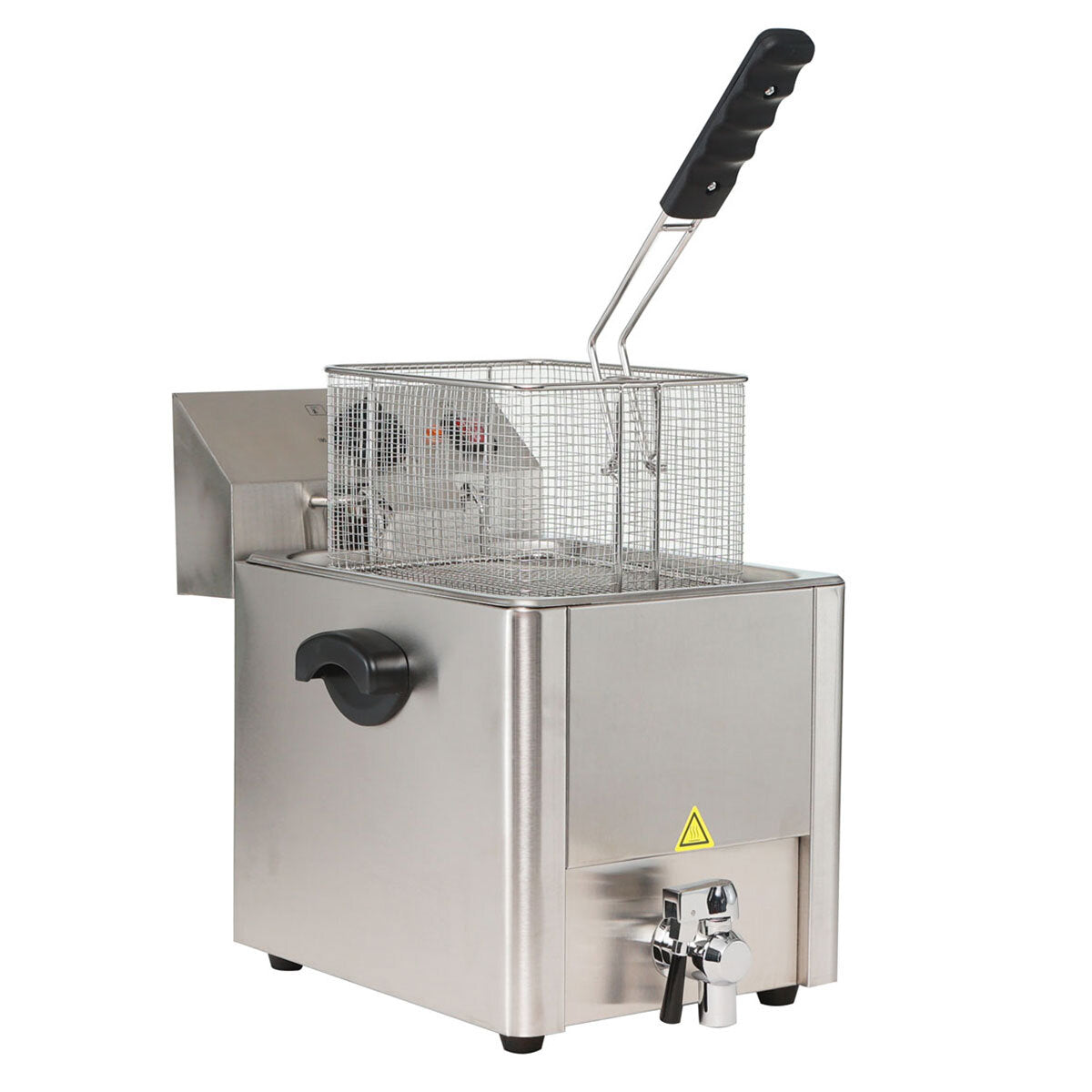 Vaiotec EASYLINE Elektro Fritteuse (1 Becken mit Ablasshahn), Edelstahl, 3,25kW, 230V, Inhalt: 8L, 313x568x386mm