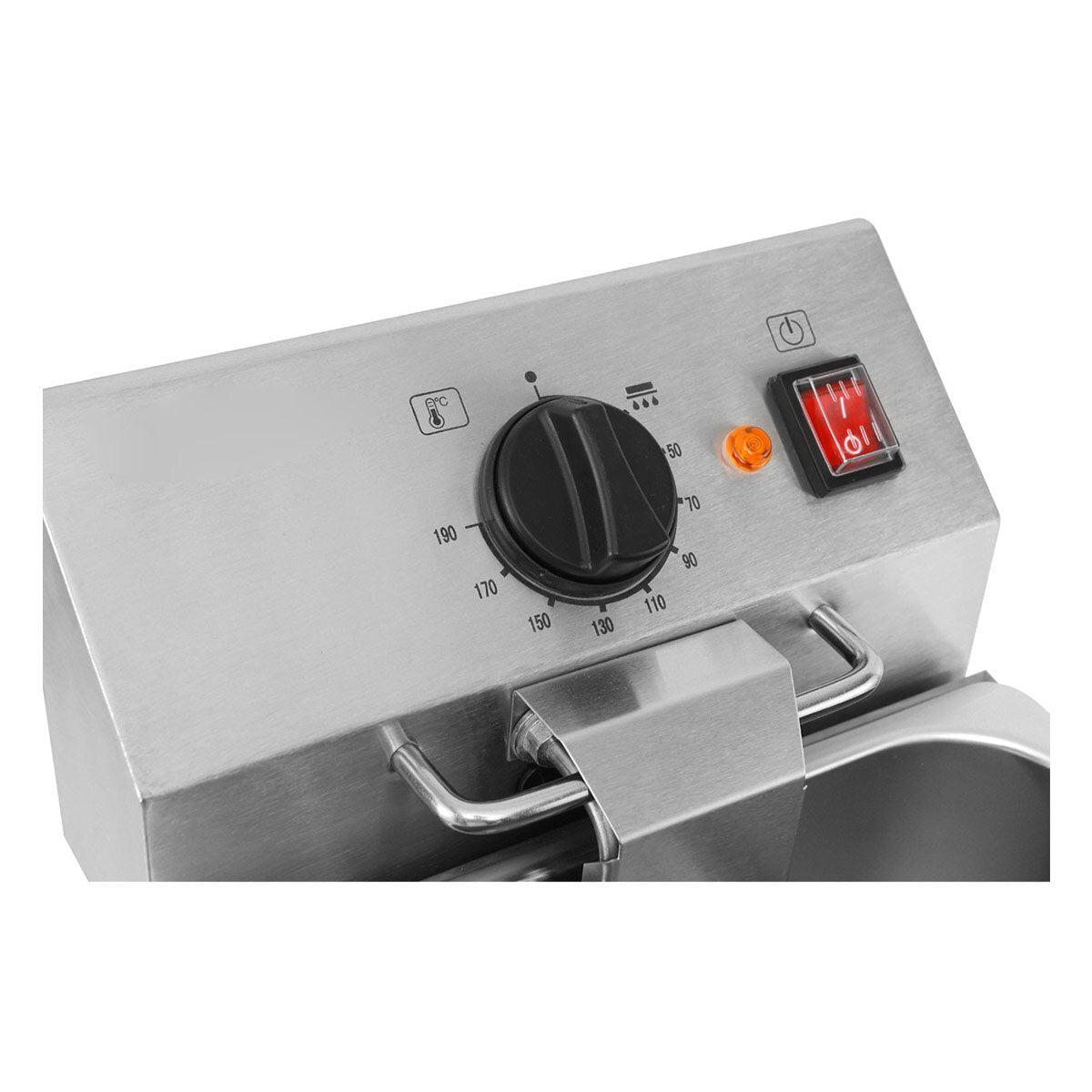 Vaiotec EASYLINE Elektro Fritteuse (2 Becken mit Ablasshahn), Edelstahl, 2x3,25kW, 2x230V, Inhalt: 2x8L, 598x568x386mm