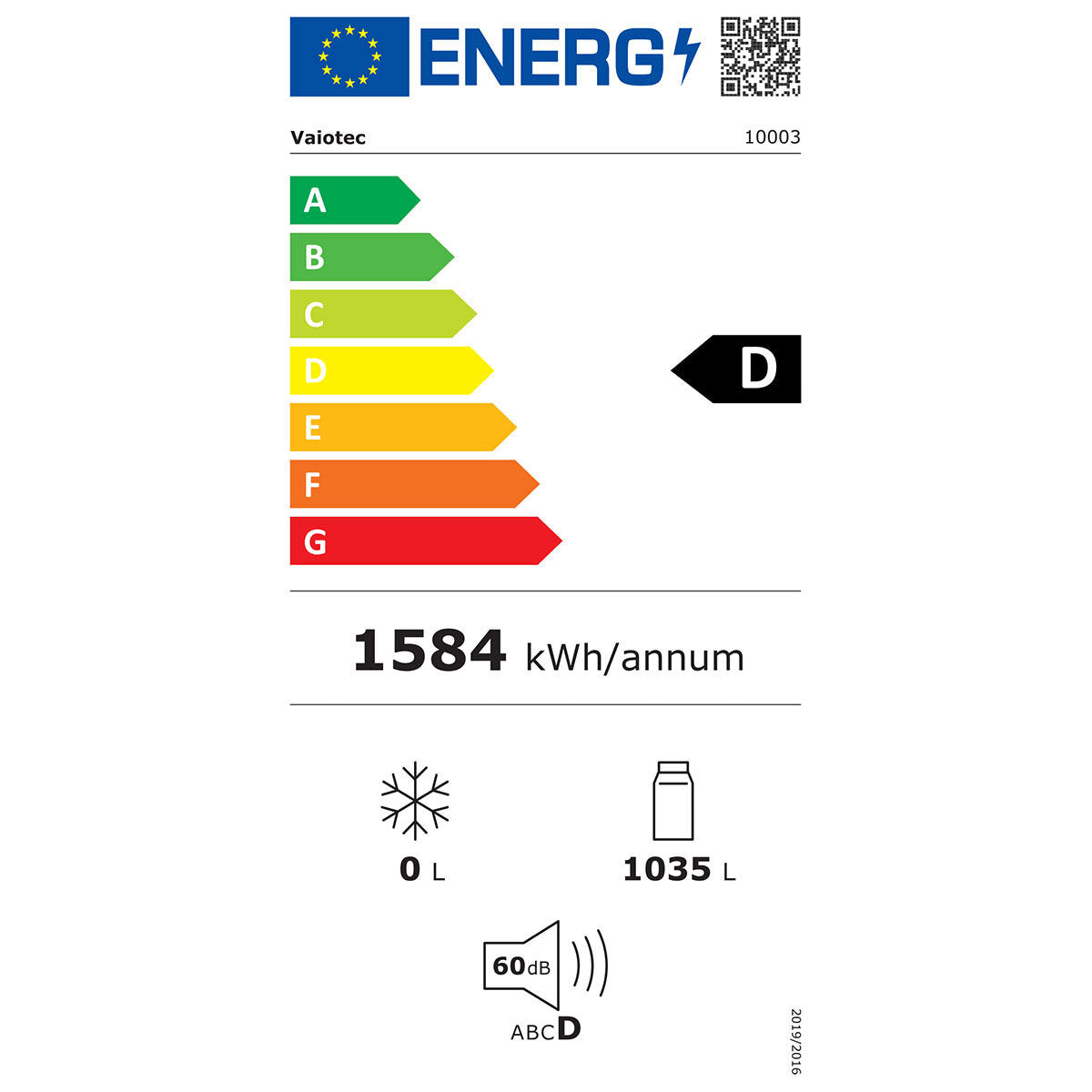 Vaiotec Kühlschrank "EASYLINE 1400" (GN2/1), Edelstahl, Silber, 0,520kW, 230V, 1300L, 1480x830x2010mm