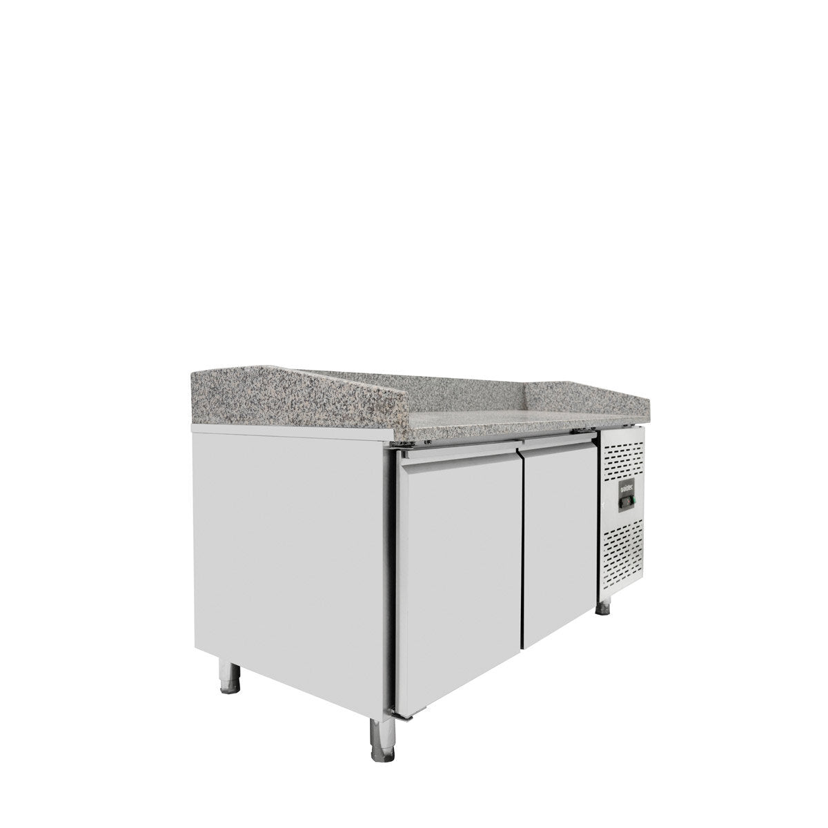Vaiotec Pizzakühltisch "EASYLINE 800" (2-türig), Edelstahl und Granit, Silber und Grau, 0,235kW, 230V, 1510x800x1000mm