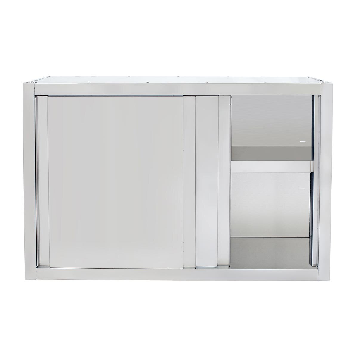 Vaiotec Wandhängeschrank "EASYLINE 400" (2 Schiebetüren, mit 1 Zwischenboden), Edelstahl, Silber, 1000x400x650mm