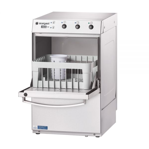 Stalgast Gläserspülmaschine "AQUA" (mit Klarspülmittelpumpe), Edelstahl, Silber, 2,77kW, 230V, 465x565x720mm