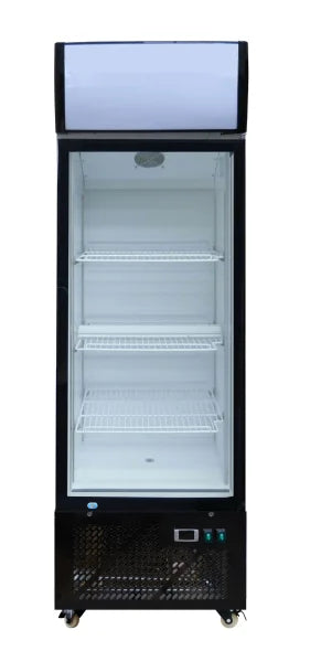 Skyrainbow Getränkekühlschrank (Mit Display), Edelstahl und Kunststoff, Schwarz und Weiß, 0,27kW, 230V, 305L, 650x588x2005mm
