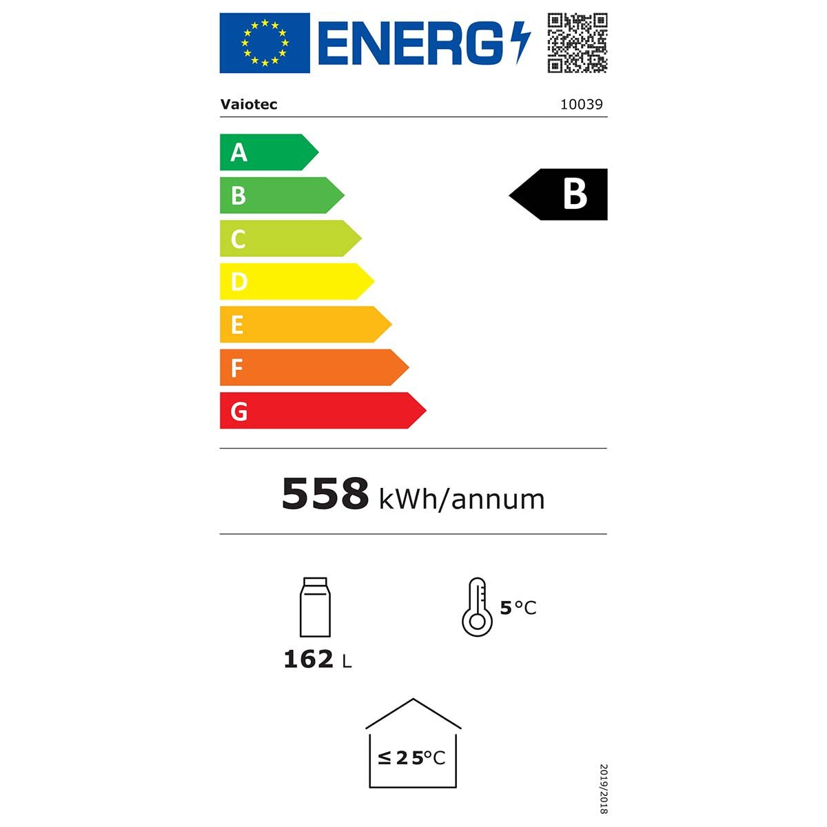 Vaiotec Getränkekühlschrank "TOPLINE" (Mit LED-Beleuchtung), Edelstahl und Kunststoff, Schwarz und Weiß, 0,15kW, 230V, Inhalt: 162L, 390x480x1888mm