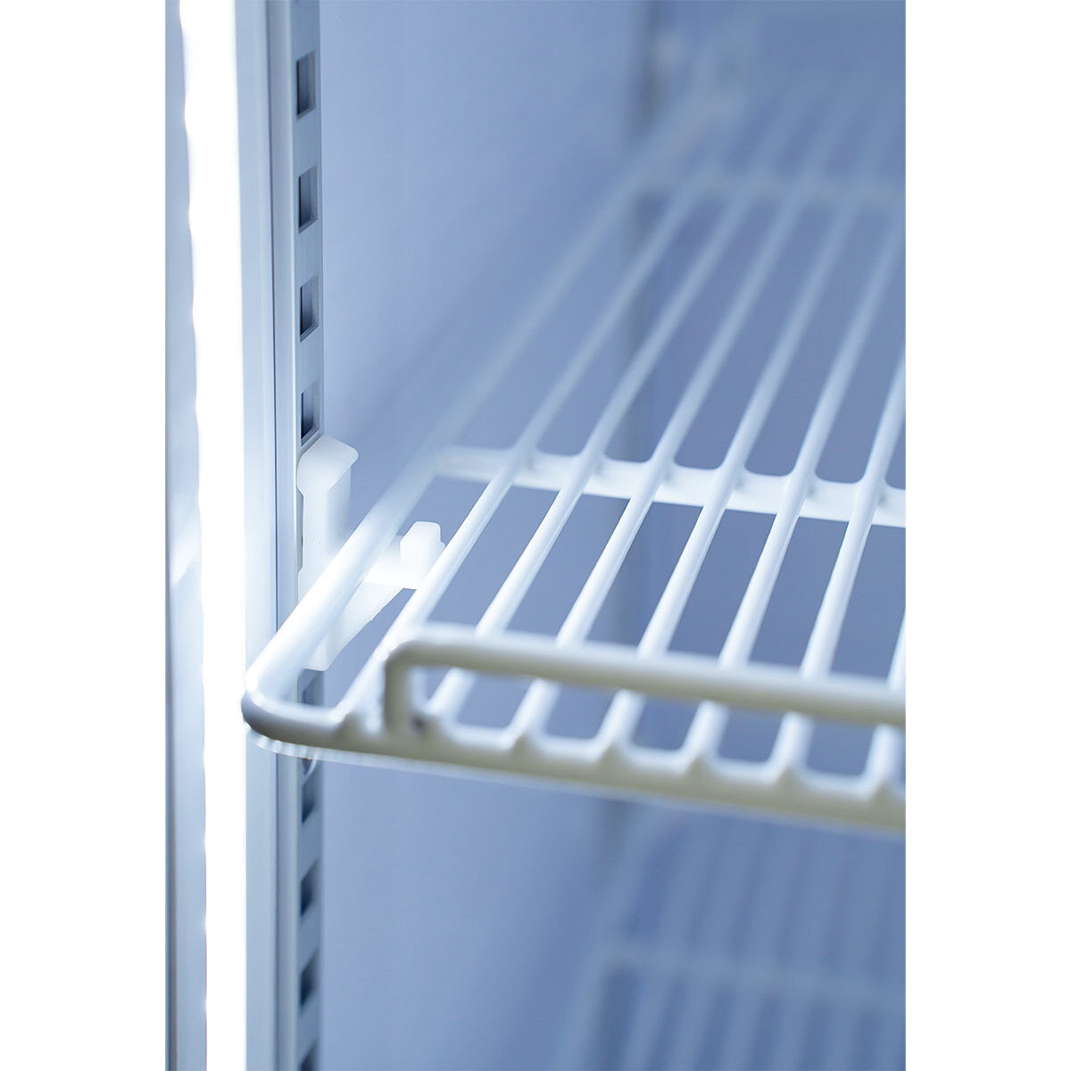 Vaiotec Getränkekühlschrank "TOPLINE" (Mit LED-Beleuchtung), Edelstahl und Kunststoff, Schwarz und Weiß, 0,15kW, 230V, Inhalt: 162L, 390x480x1888mm
