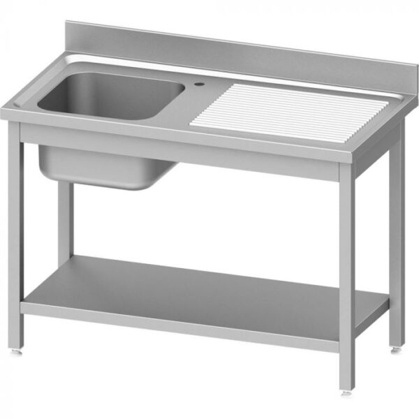 Stalgast Edelstahl Spültisch ECO mit 1 Becken, mit Aufkantung & Grundboden