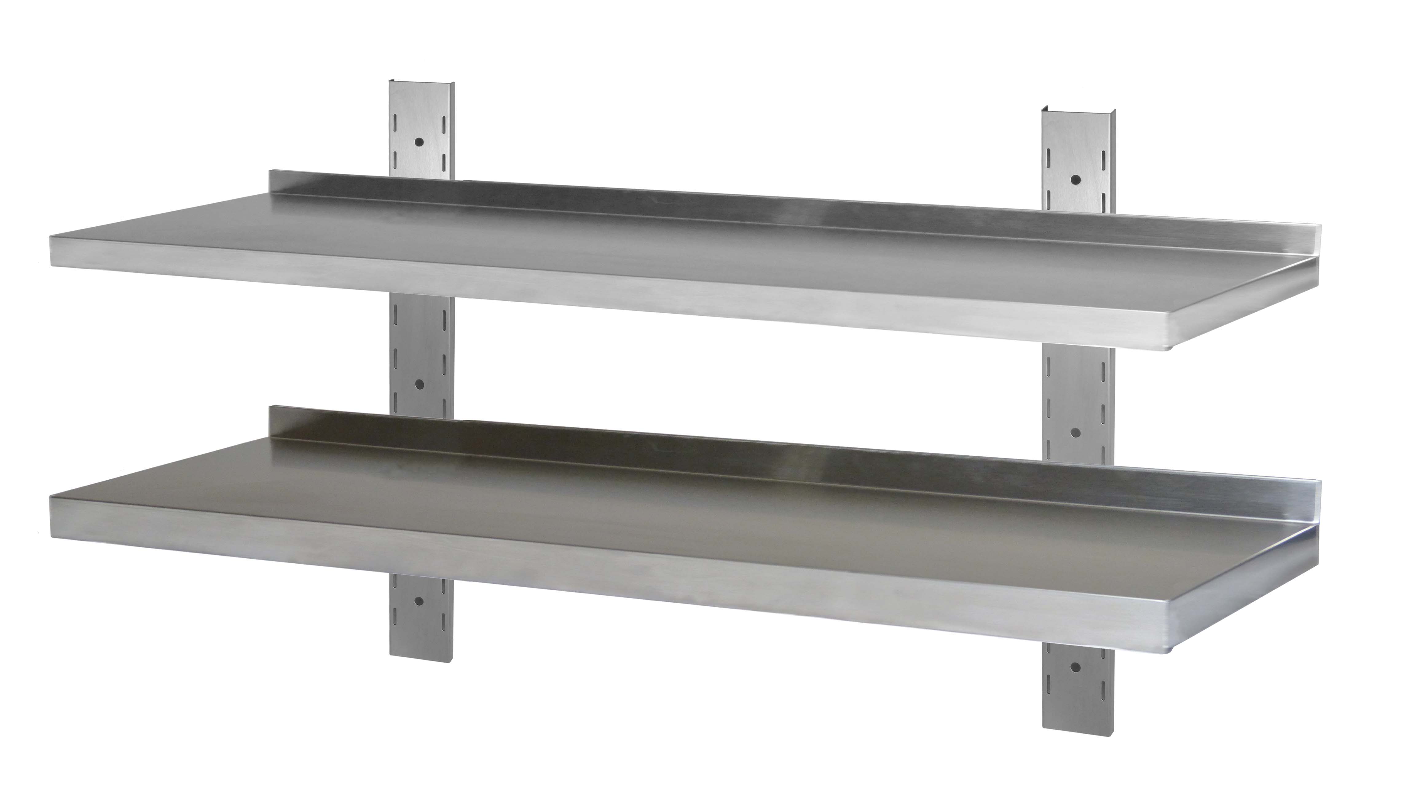 Skyrainbow Wandbord Edelstahl verstärkt, 2 Böden, 80x30