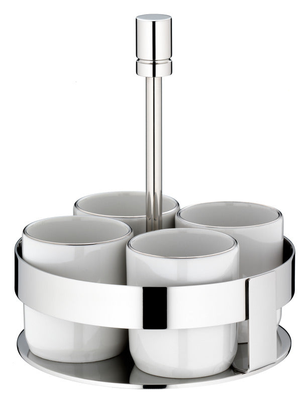 WMF Menage (Für 4x Zucker), Edelstahl, Serie: PURE, Höhe: 16cm, Durchmesser: 14cm